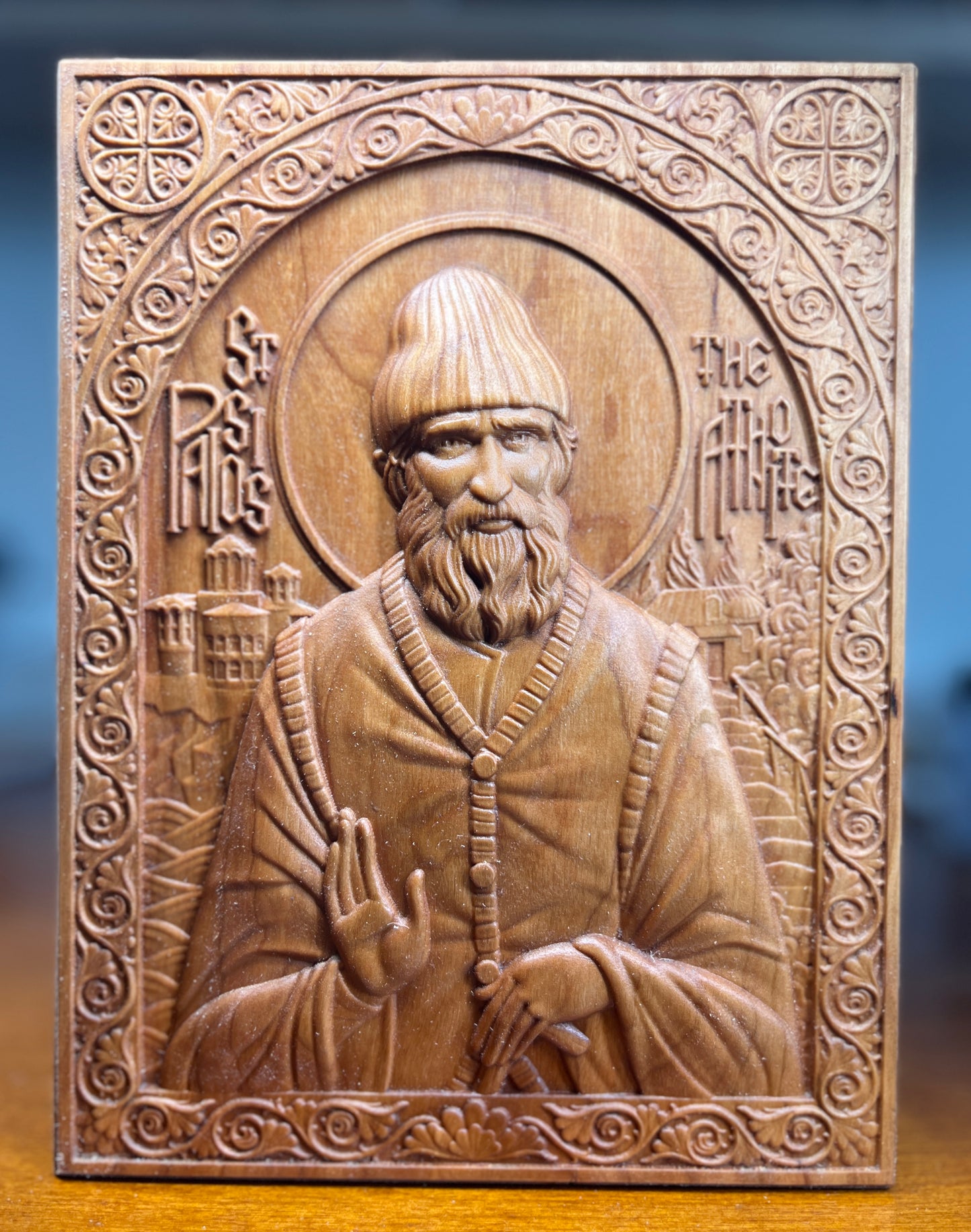 St Paisios The Athonite - 6 x 8 (Cherry)