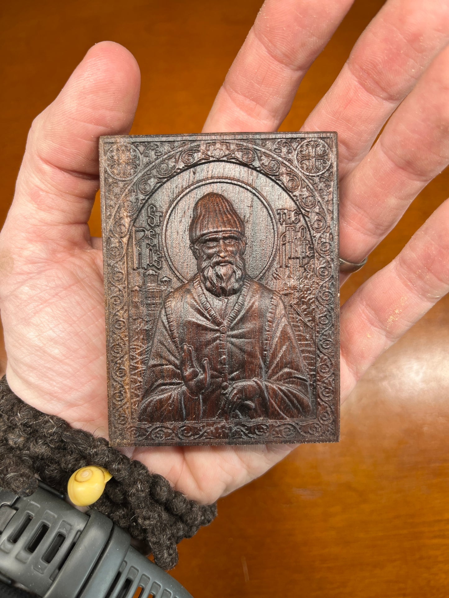 St Paisios The Athonite - Traveler Icon (Walnut)