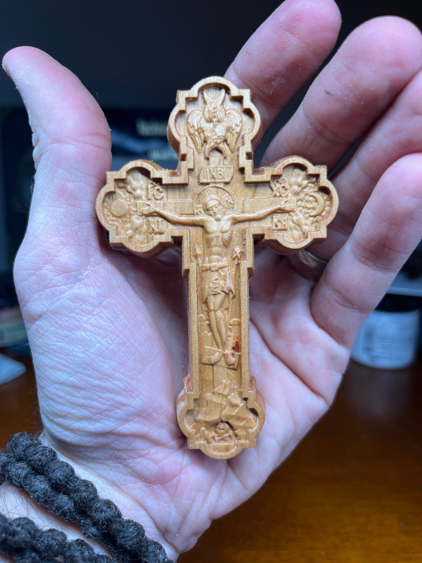 Crucifix Icon - Traveler (Cherry)