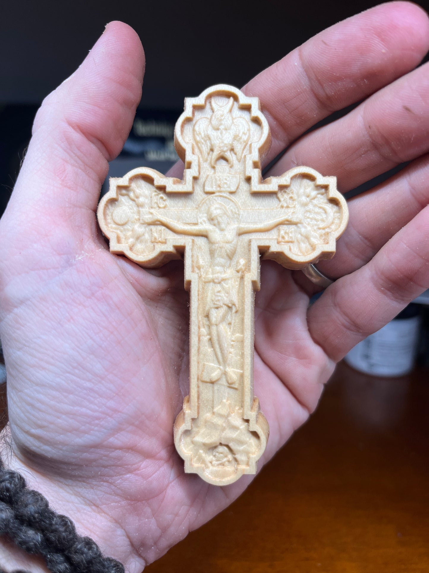 Crucifix Icon - Traveler (Maple)
