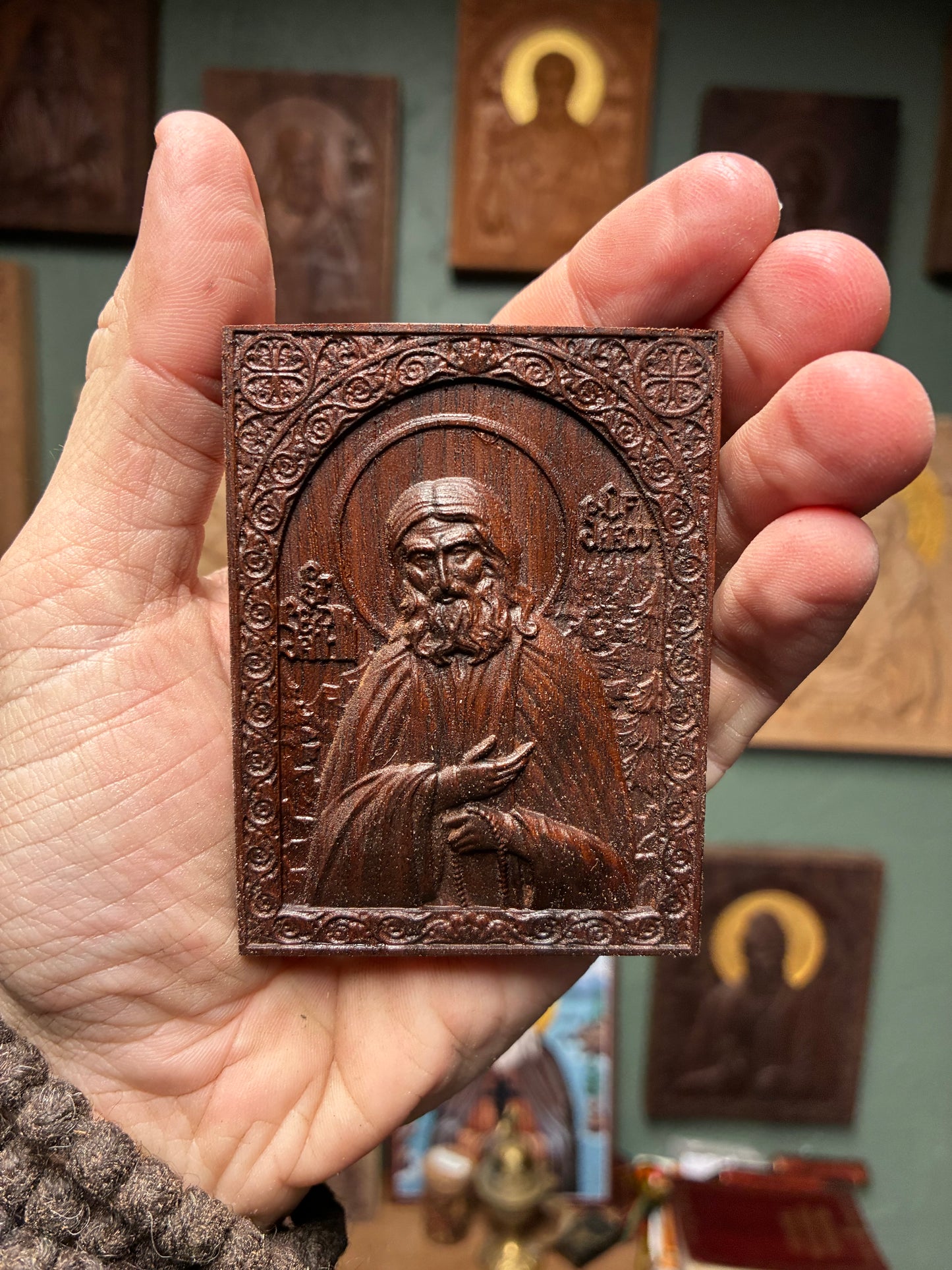 St Seraphim of Sarov - Traveler (Walnut)