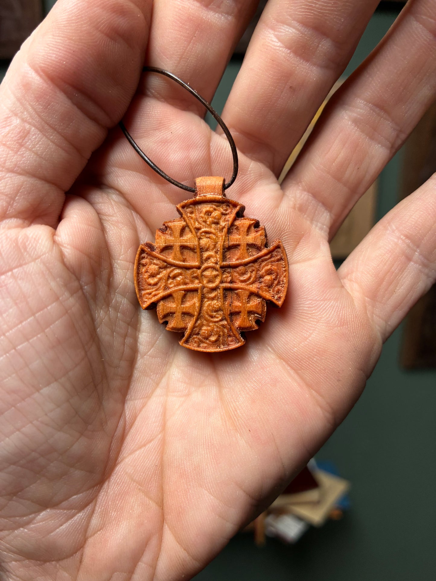 Georgian Cross - Pendant (Cherry)