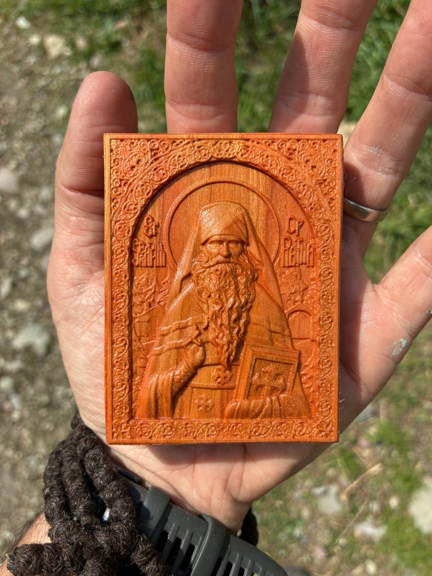 St Seraphim Rose - Traveler Icon (Cherry)