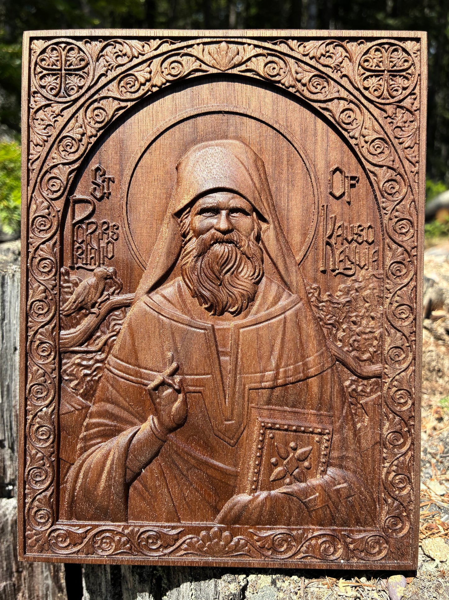 St Porphyrios of Kavsokalyvia - 6 x 8 (Walnut)
