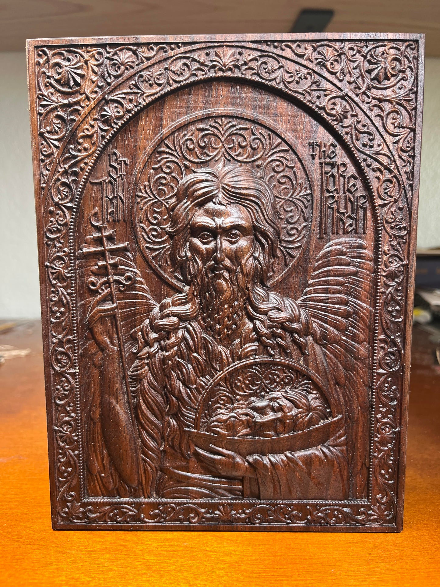 St John The Forerunner - 3.75 x 5 (Walnut)