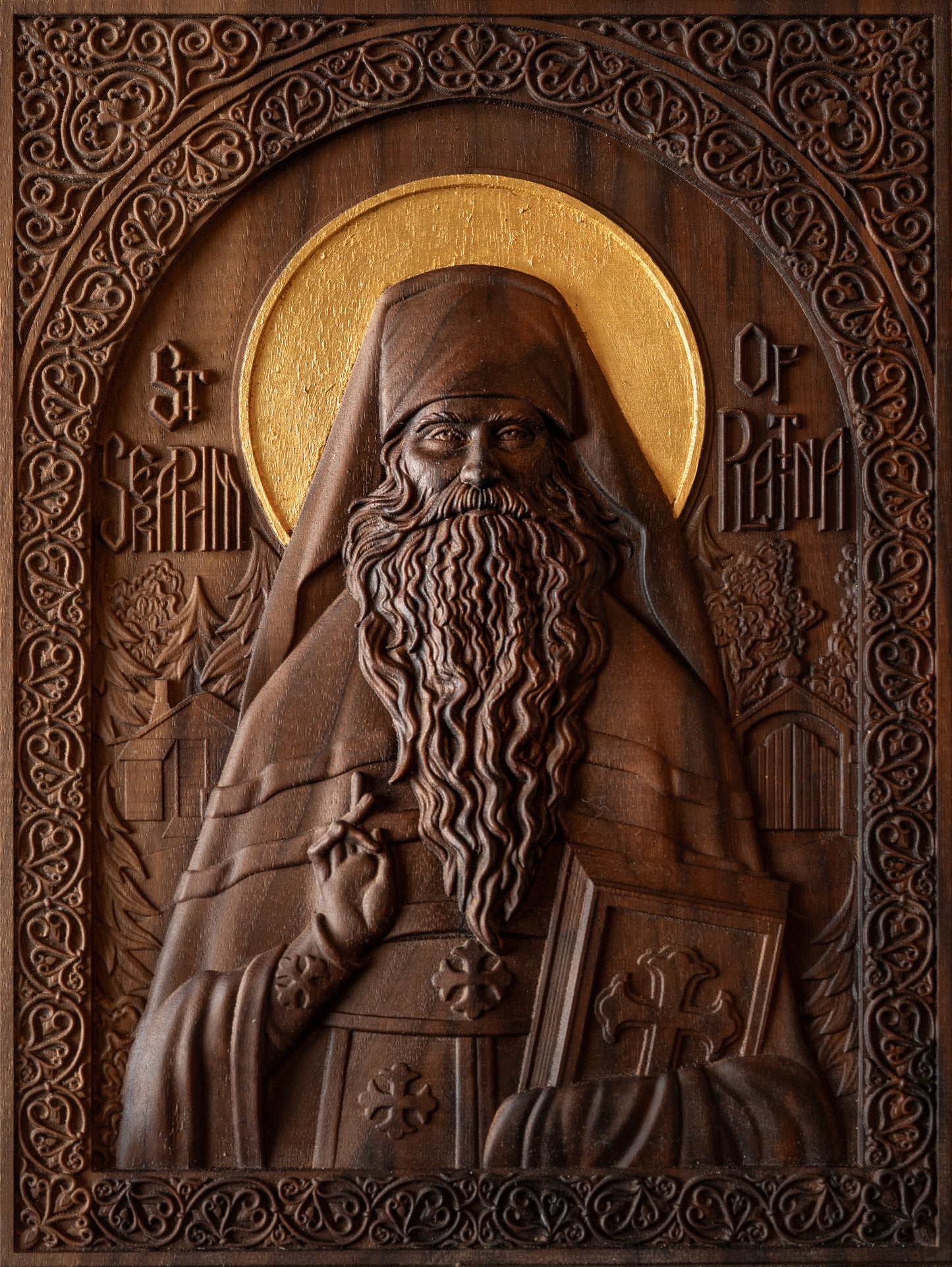 St Seraphim Rose - 5.25 x 7 (Walnut)