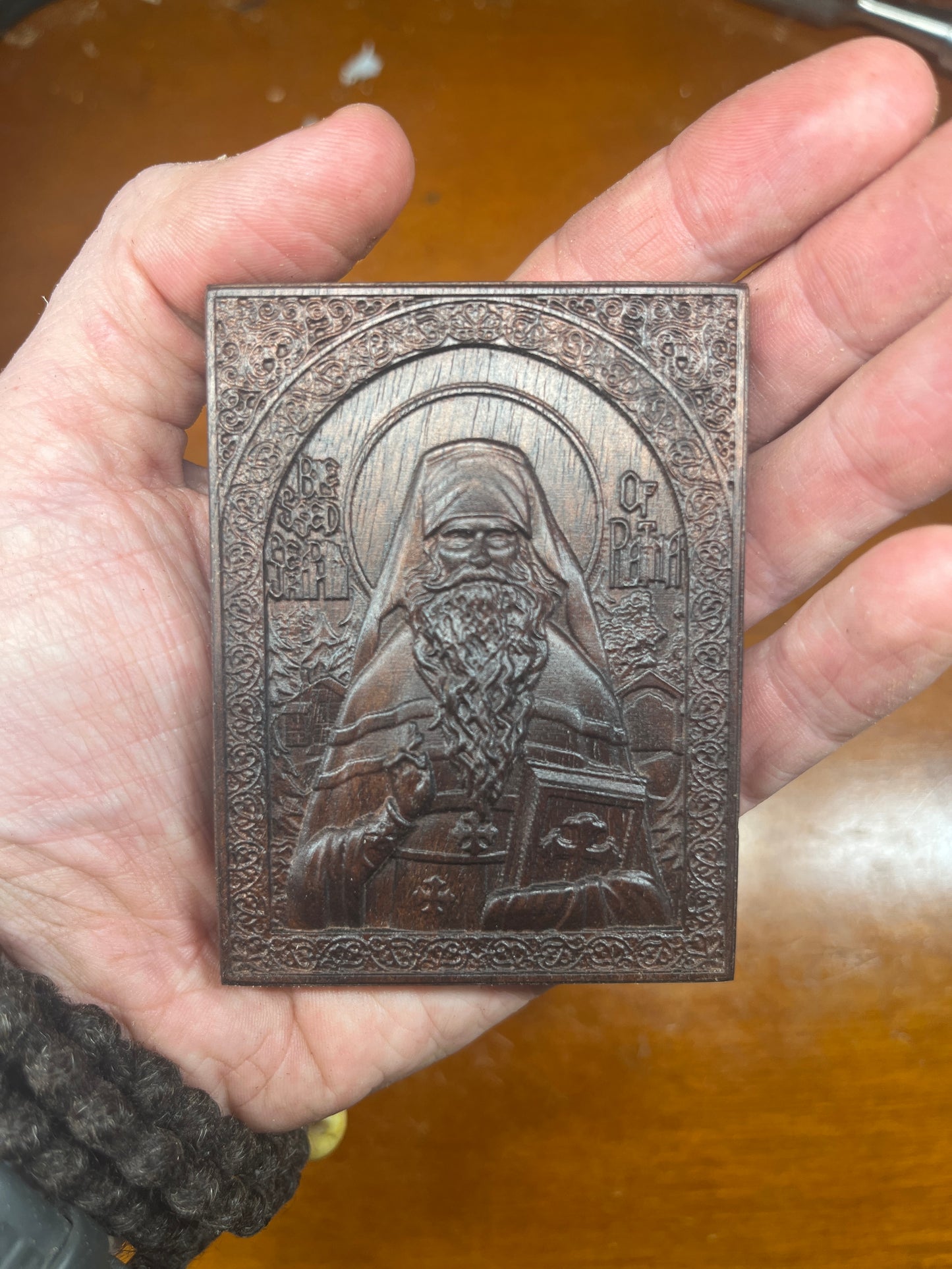 Blessed Seraphim Rose - Traveler Icon (Walnut)