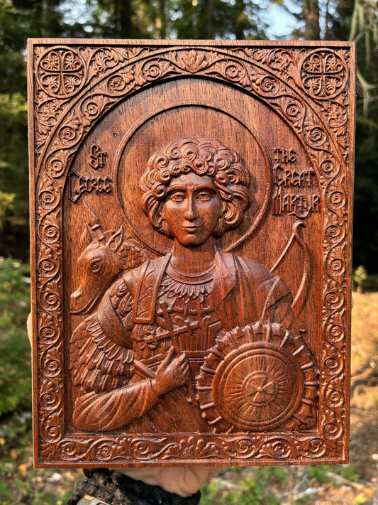 St George The Great Martyr - 6 x 8 (Walnut)