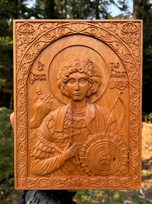 St George The Great Martyr - 6 x 8 (Cherry)