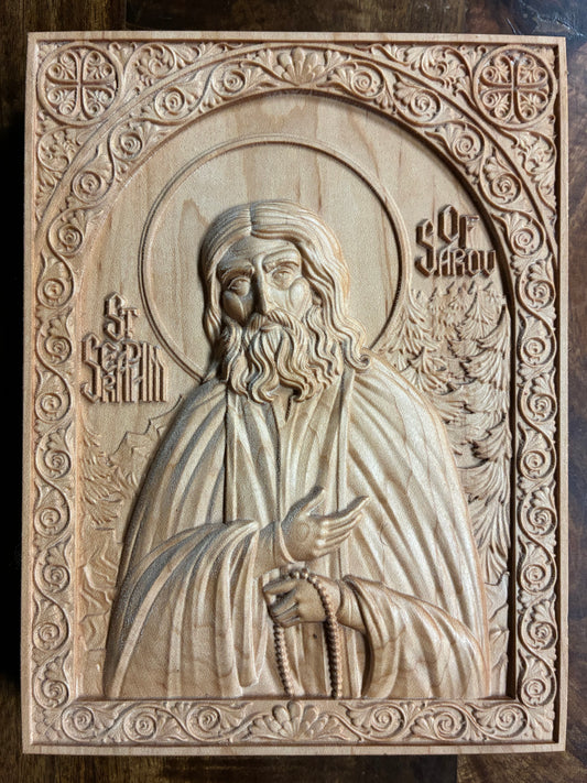 St Seraphim of Sarov - 6 x 8 (Maple)