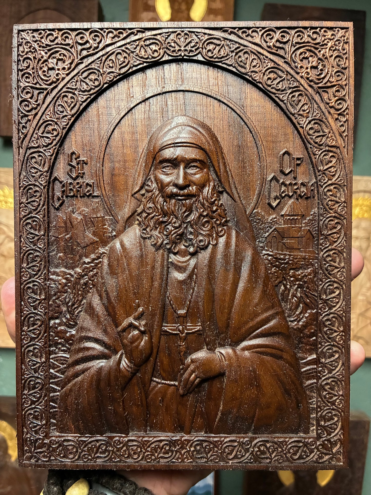 St Gabriel of Georgia - 6 x 8 (Walnut)