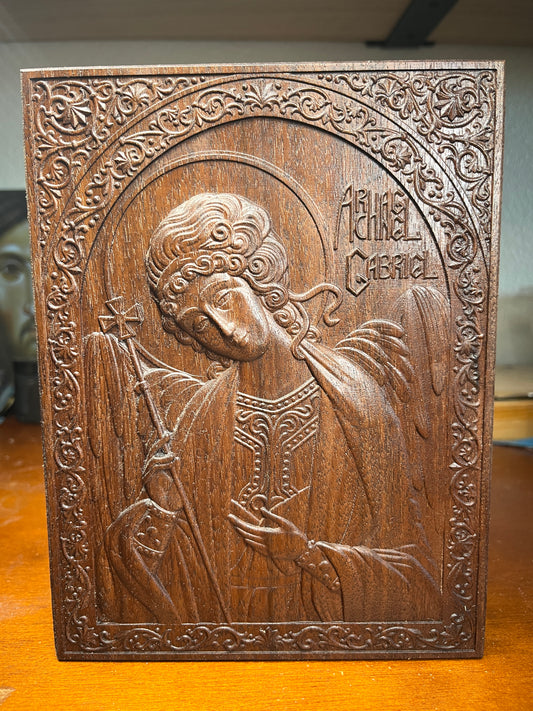 Archangel Gabriel - 12 x 16 (Walnut)