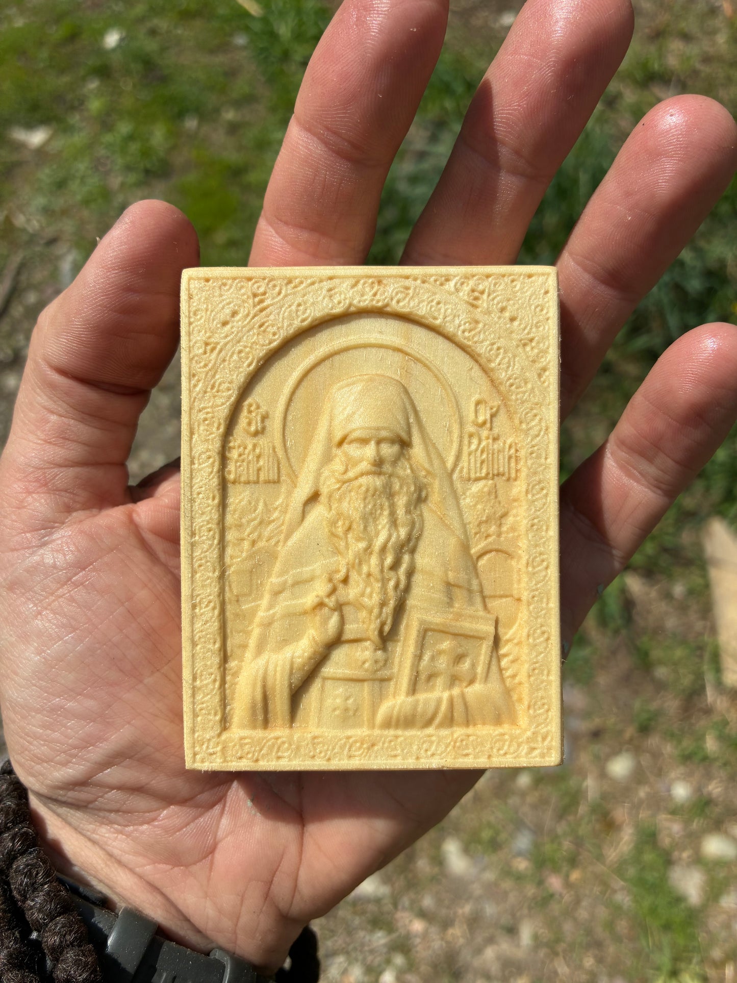 St Seraphim Rose - Traveler Icon (Maple)