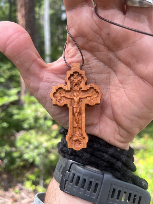 Crucifix Pendant - Cherry