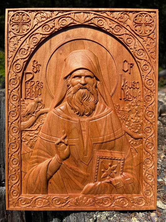 St Porphyrios of Kavsokalyvia - 3.75 x 5 (Cherry)