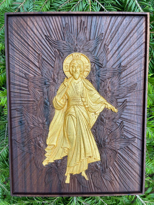 Christ In Glory - 12 x 16 (Walnut)