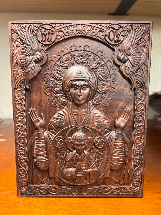 Our Lady of The Sign - 3.75 x 5 (Walnut)