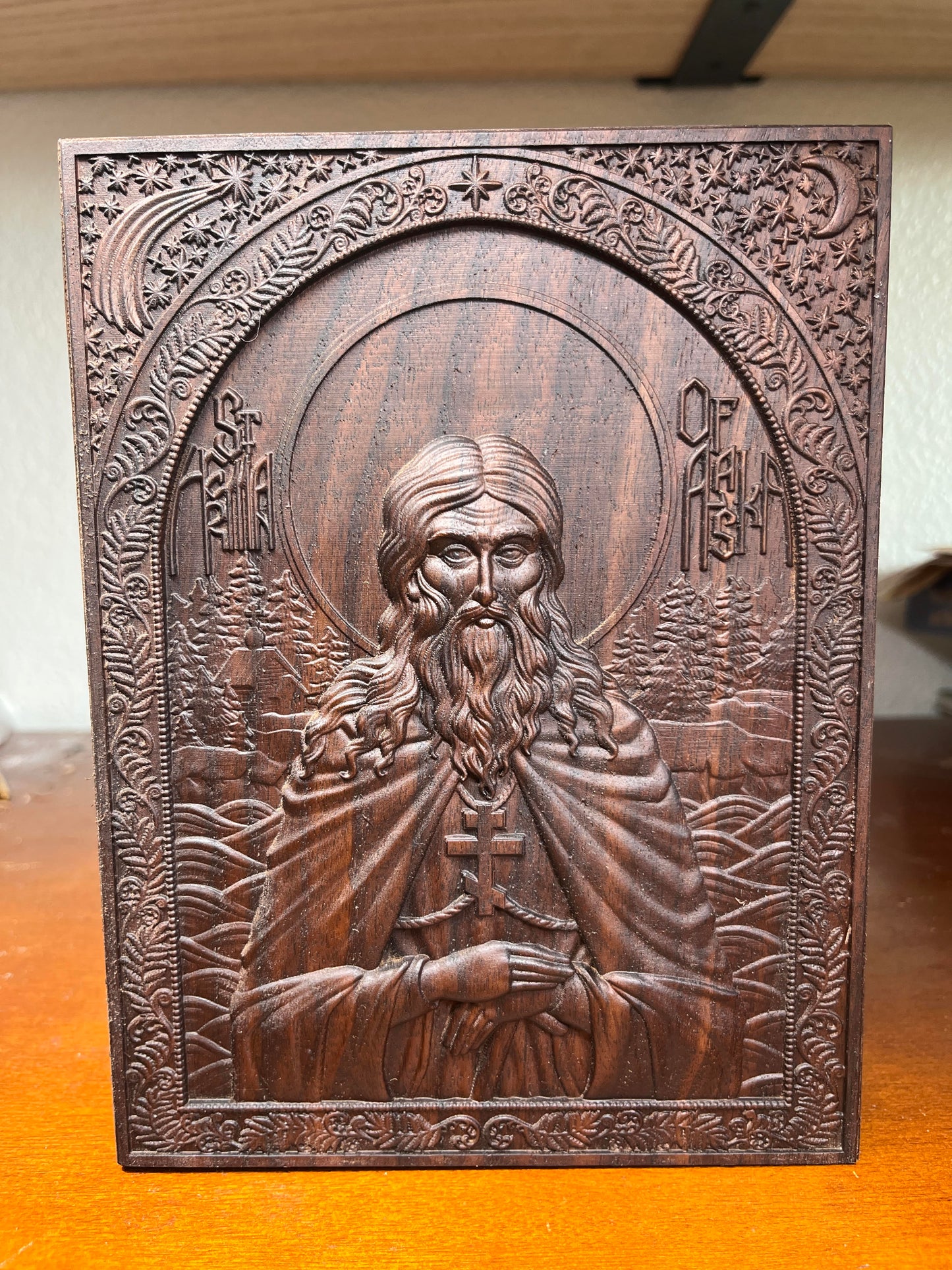 St Herman of Alaska - 12 x 16 (Walnut)