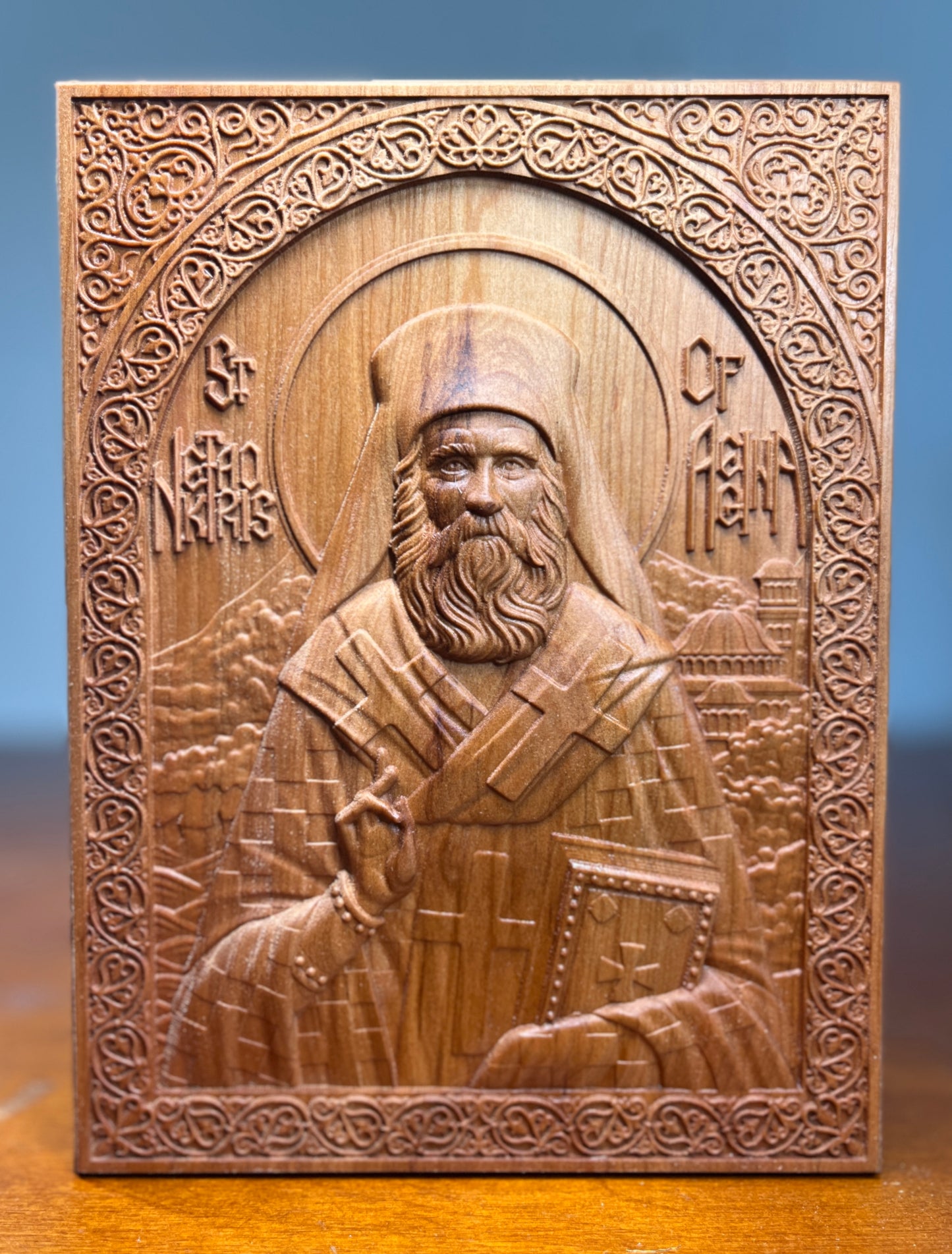 St Nektarios of Aegina - 12 x 16 (Cherry)