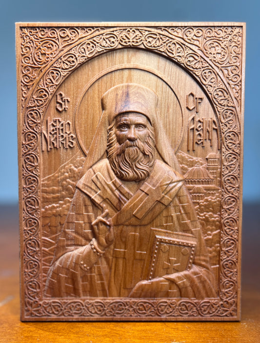 St Nektarios of Aegina - 12 x 16 (Cherry)