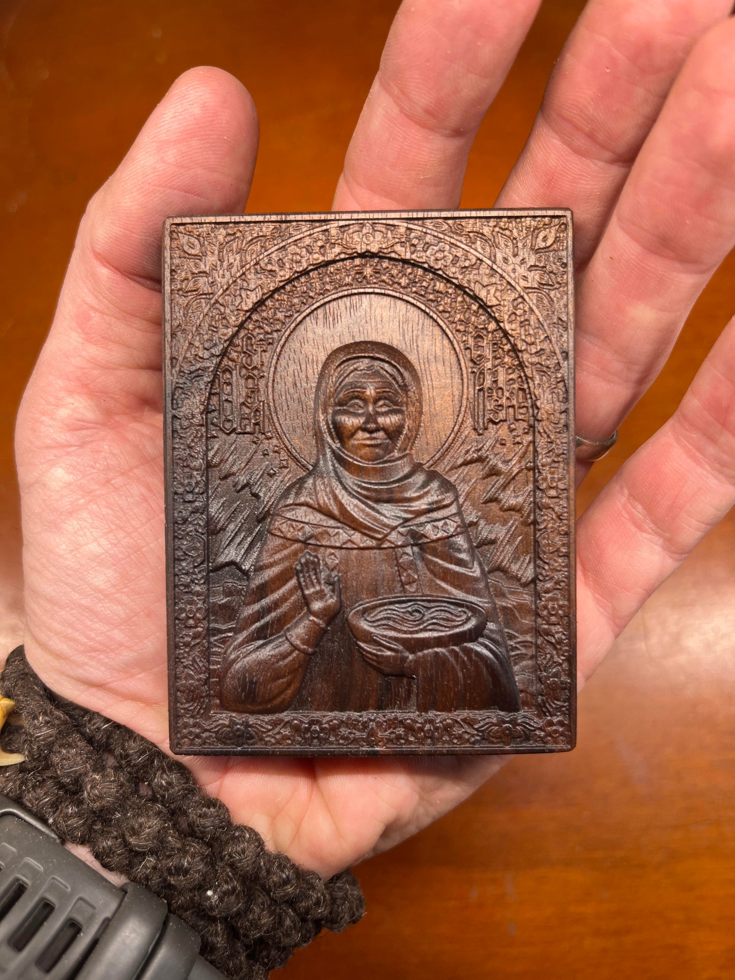 St Matushka Olga of Alaska - Traveler Icon (Walnut)