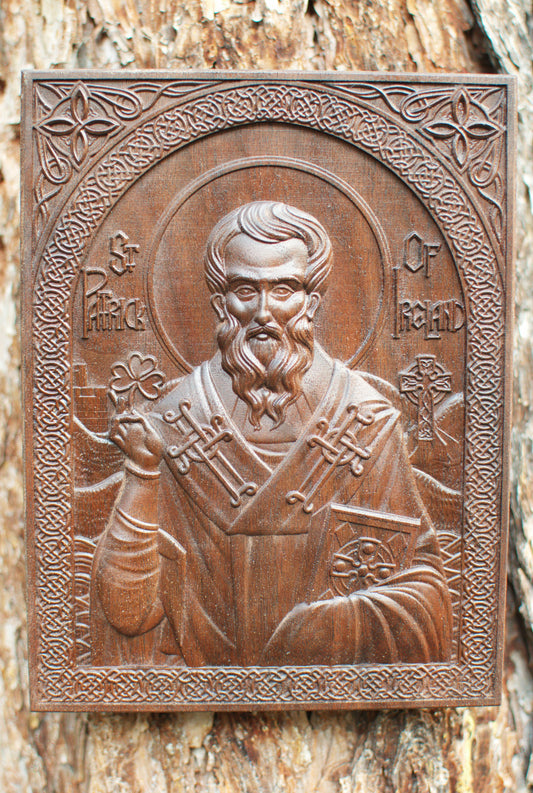 St Patrick of Ireland - 5.25 x 7 (Walnut)