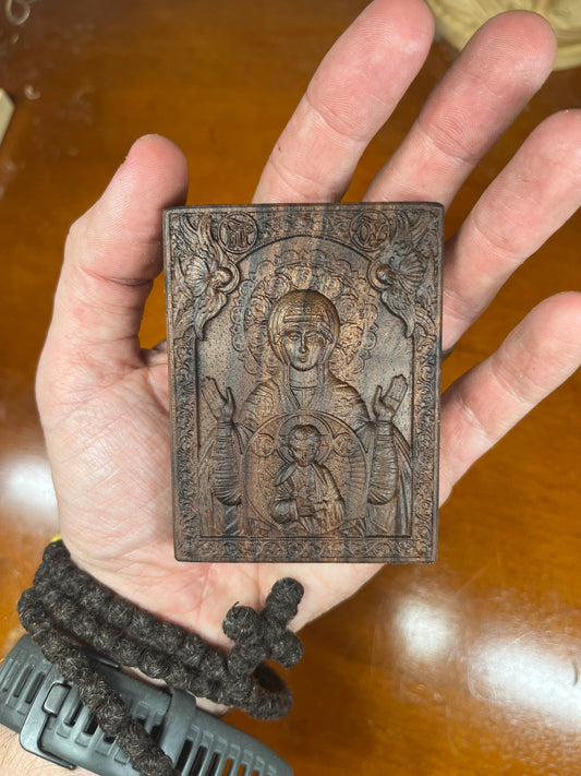 Our Lady of The Sign - Traveler Icon (Walnut)